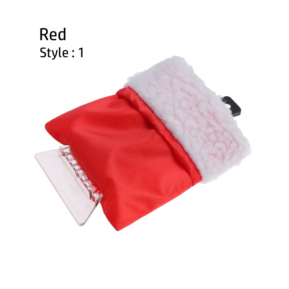 Grattoir de neige avec dissolvant de neige imperméable, gant doublé d'un outil de nettoyage en molleton épais, hiver: style1 red