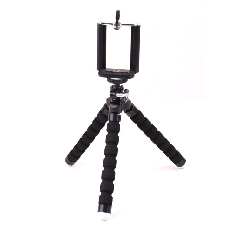 Flexible Octopus Tripod Bracket Selfie Stand Mount + Wireless Bluetooth Timer Remote Shutter Button For IPhone 6 7 SamsungS6: Black