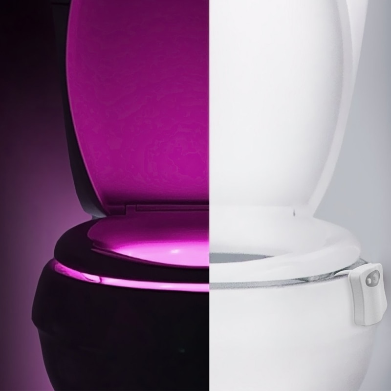 Wc Led Wc Licht Smart Motion Sensor Waterdichte Badkamer Wc Nachtlampje 8 Kleur Conversie Lamp