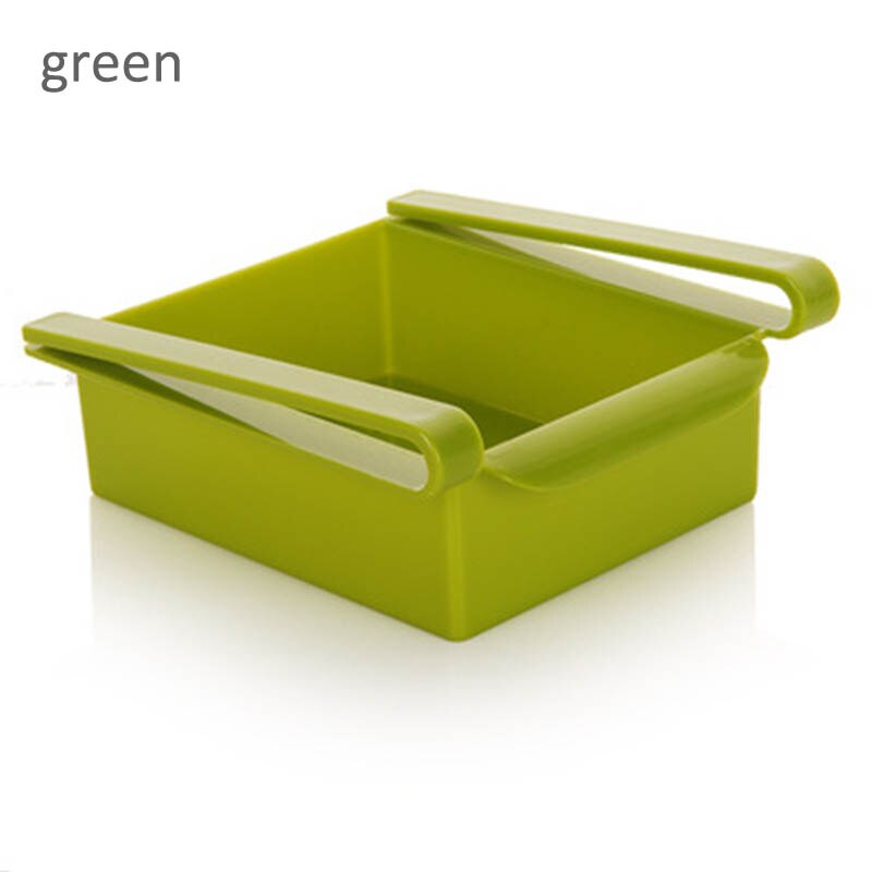 Ruimtebesparende koelkast opbergdoos opbergrek hangende organizer 1 st afstandhouder laag lade voedselcontainer: Groente