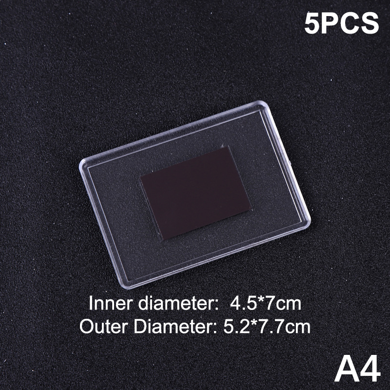 Marco de fotos magnético acrílico DIY, marco de exhibición de fotos magnético transparente para nevera, decoración organizadora de imágenes familiares, 5 uds.: Borgoña