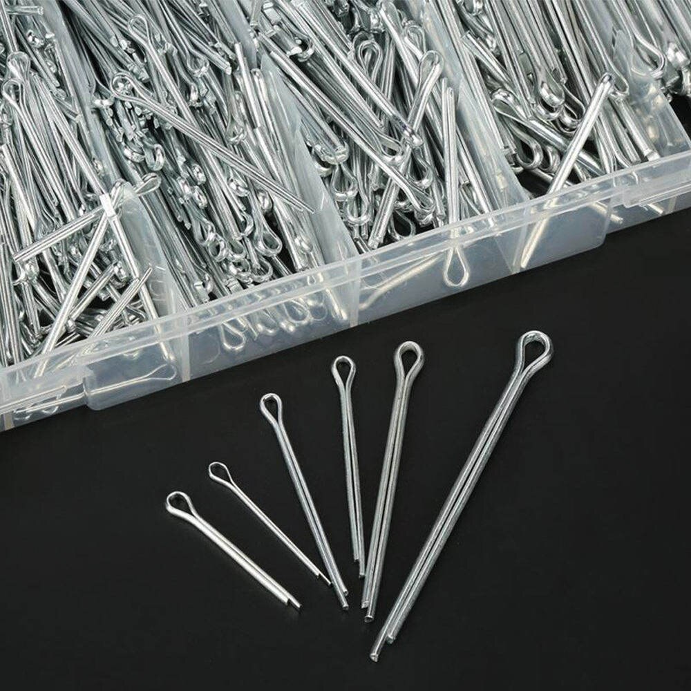 555pcs/set Industrial Iron galvanizing Cotter Pin Assortment Clip Key Set Kit metal
