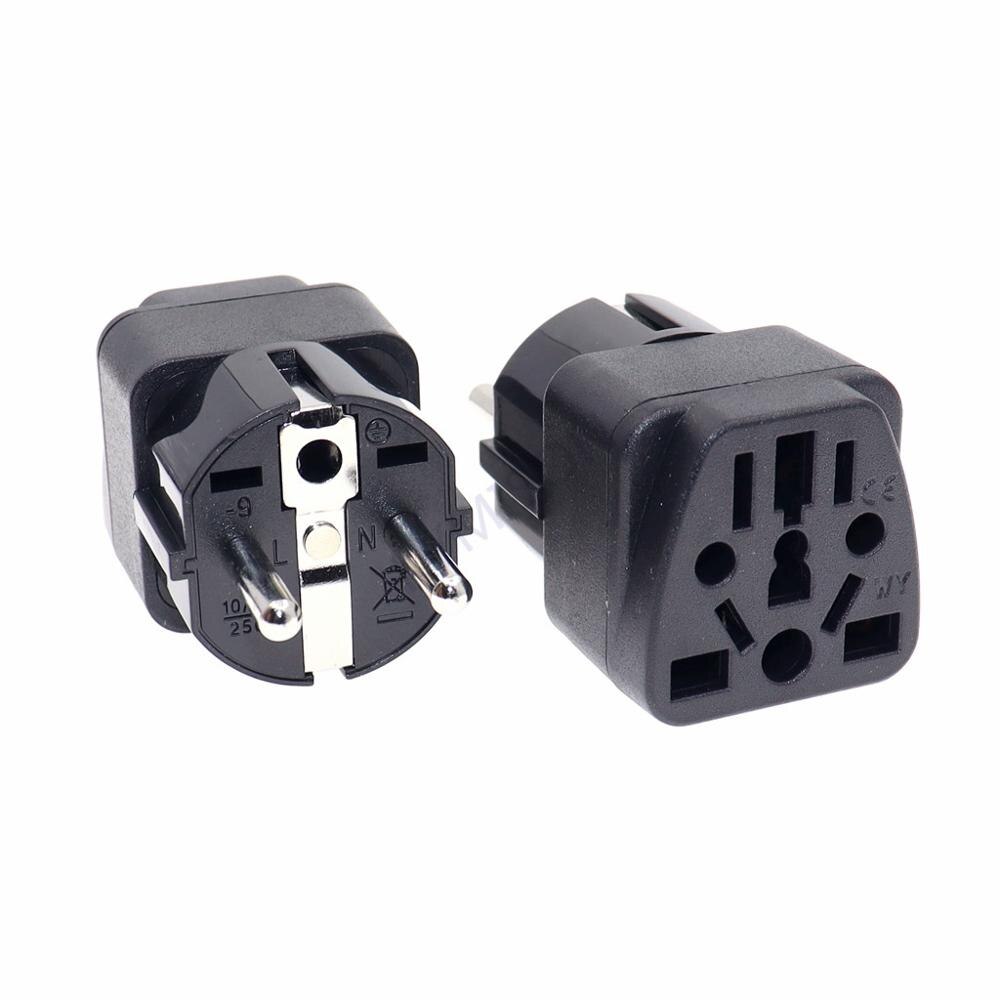 Universal Italy Switzerland India UK US AU to EU German Russia AC Power Socket Schuko Plug Travel Charger Adapter Converter