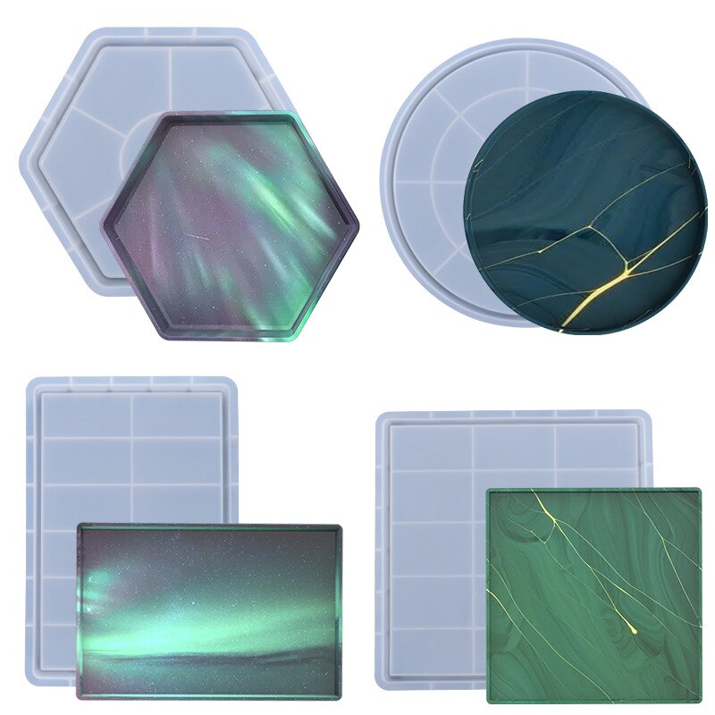 Silicone Kitchen tray Mold Rectangle Tray Mold Base Tray Silicone Mold Terrazzo Round Plate Concrete Epoxy Clay Plaster Mold