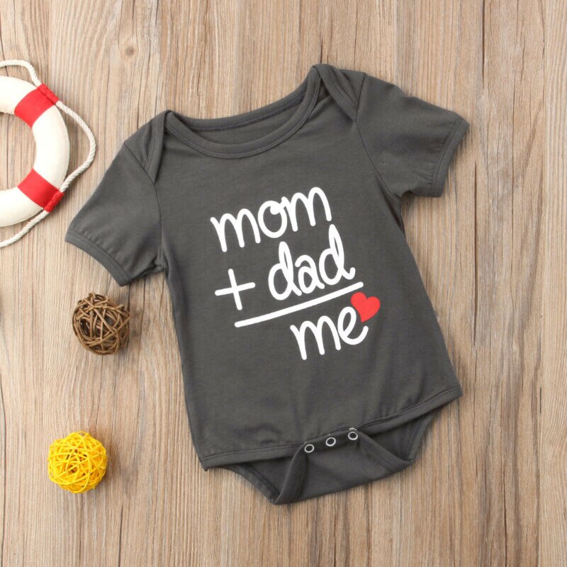 Kleinkind Baby Jungen Mädchen Papa + Mom Outfit Kostüm Romper Baumwolle Kleidung