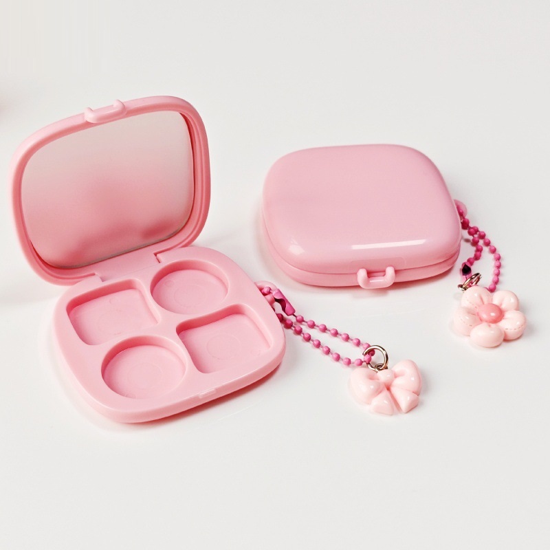Empty Light 4 Grids Rectangle Eyeshadow Lipstick Concealer Powder Box Case Cosmetic Packing For Diy Eyeshadow Cosmetic With Hole