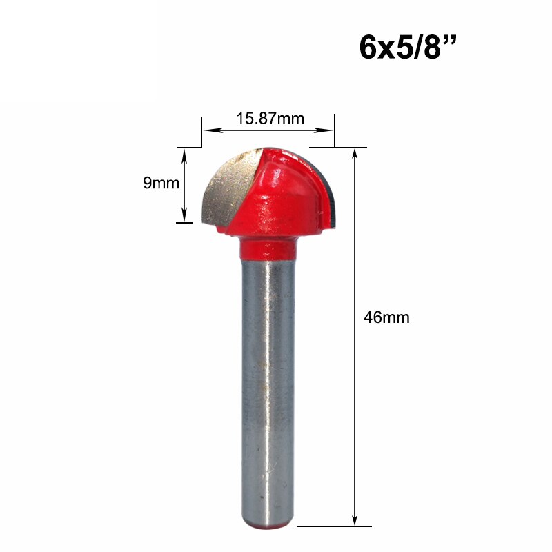 1pc 6mm skaft fræsning træskæring træ kugle næse fræser bit rund fræsning træ cnc radius kerne kasse solid hårdmetal