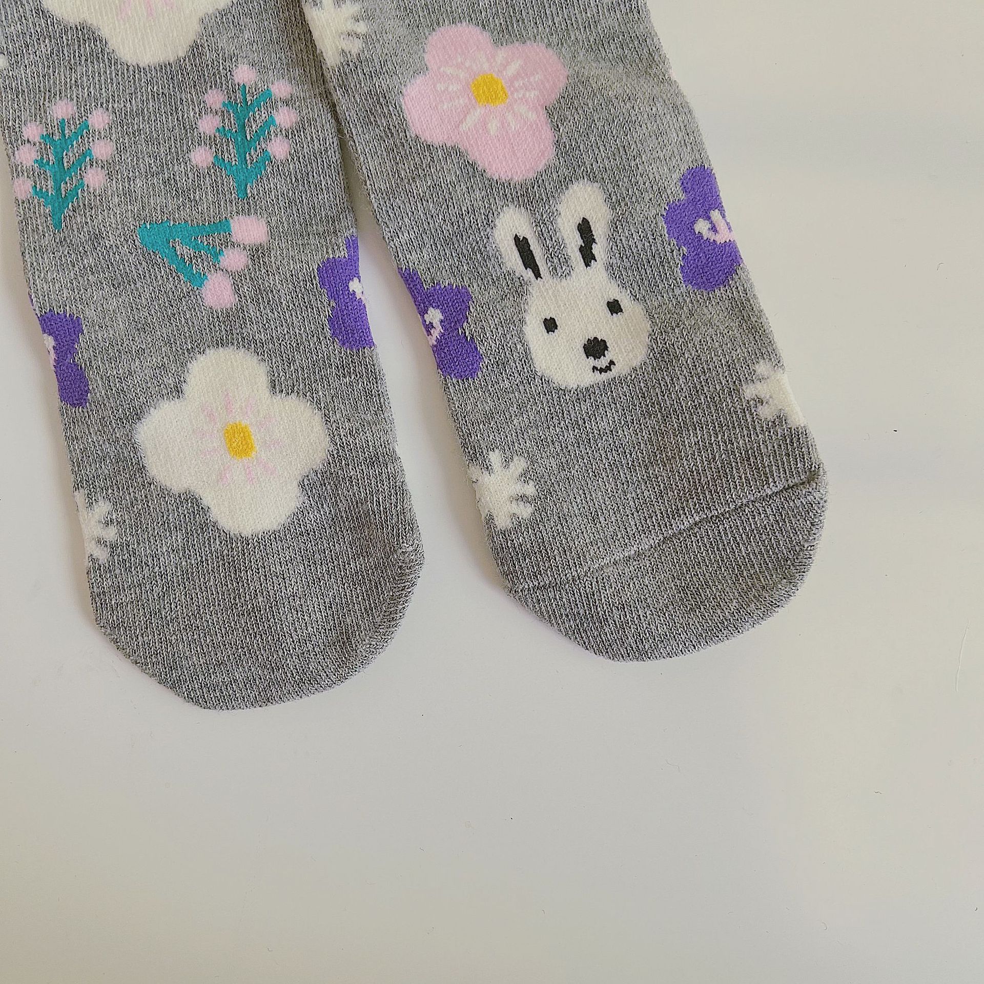 Calcetines con dibujos de conejos para niños y niñas, medias de primavera y otoño, 1 par: 1