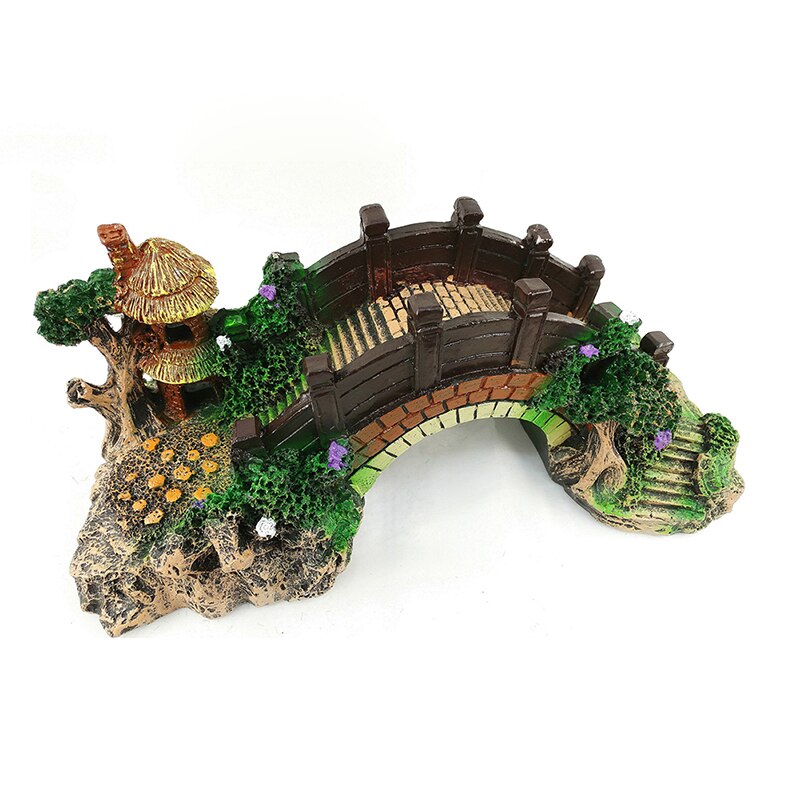 Fish Tank Landscaping Viewing Rockery Bridge Simulation Resin Craft Aquarium Decoration Explosion Mountain Stone Ornaments