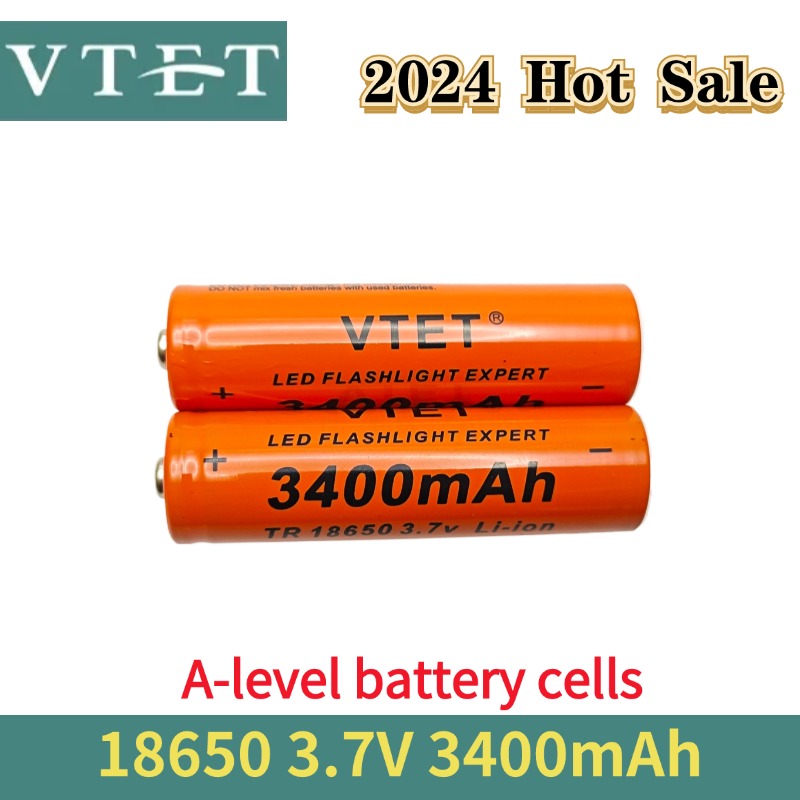 3,7 V 18650 3400 mAh Kapazität Li-Ionen-Akku 18650 Akku wiederaufladbarer Akku für Taschenlampe, Akku + Ladegerät: YELLOW