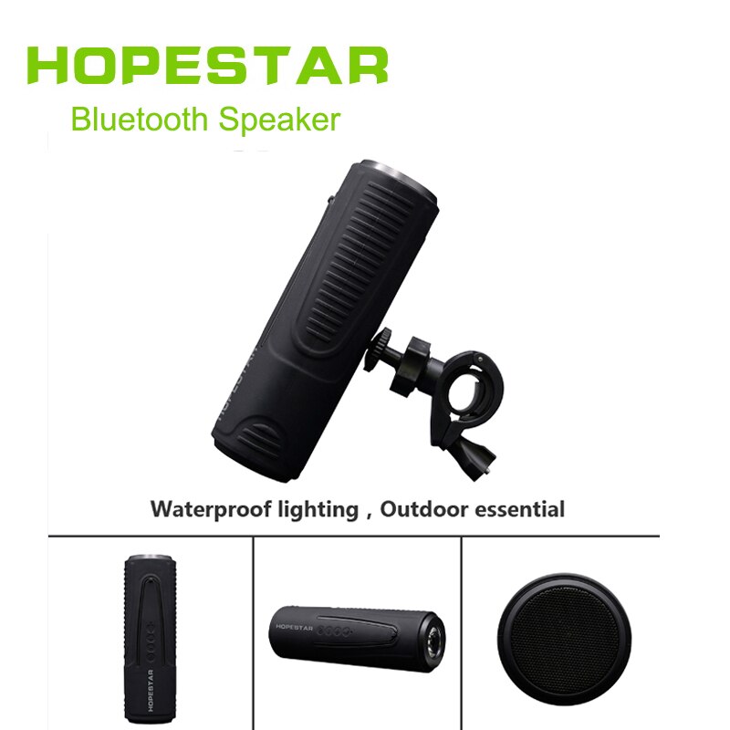 HOPESTAR P3 Altoparlante Senza Fili di Bluetooth Subwoofer Bike Impermeabile Stereo di Sostegno TF AUX FM con la banca di potere esterna torcia elettrica