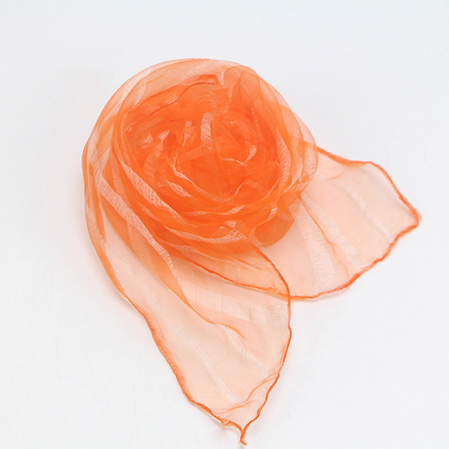 60*60 cm femmes rayé foulard bonbons couleur unie écharpes 20 pcs/paquet en mousseline de soie Nylon enfants Performance variété spectacle danse écharpes: Orange