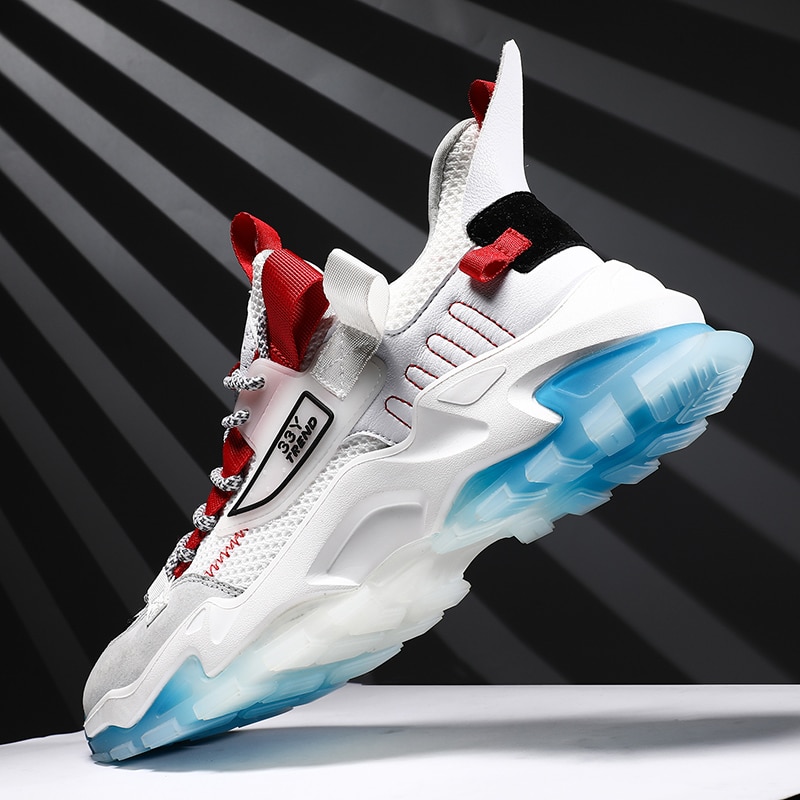 Hemmyi Chunky Sneakers mężczyźni odkryty platformy buty człowiek oddychające sznurowane męskie buty sportowe połączenie podeszwa wsparcie Dropshipping