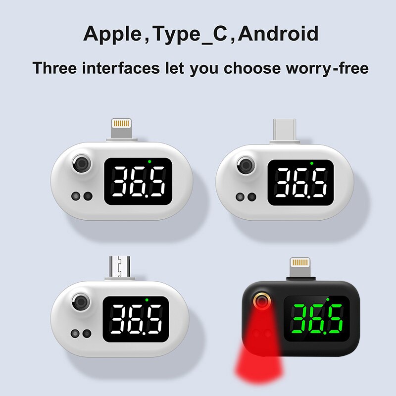 Neue Handy USB Smart Thermometer Nicht kontakt Infrarot Thermometer Elektronische Thermometer LCD Display Für IPhone/Android