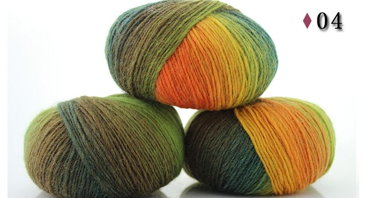 50G/Bal Kleurverloop Rainbow Wol Lijn Baby Wol Bal Breien Gehaakte Garen Ambacht Voor Naaien Diy doek Accessoires 2 Stuks: 04