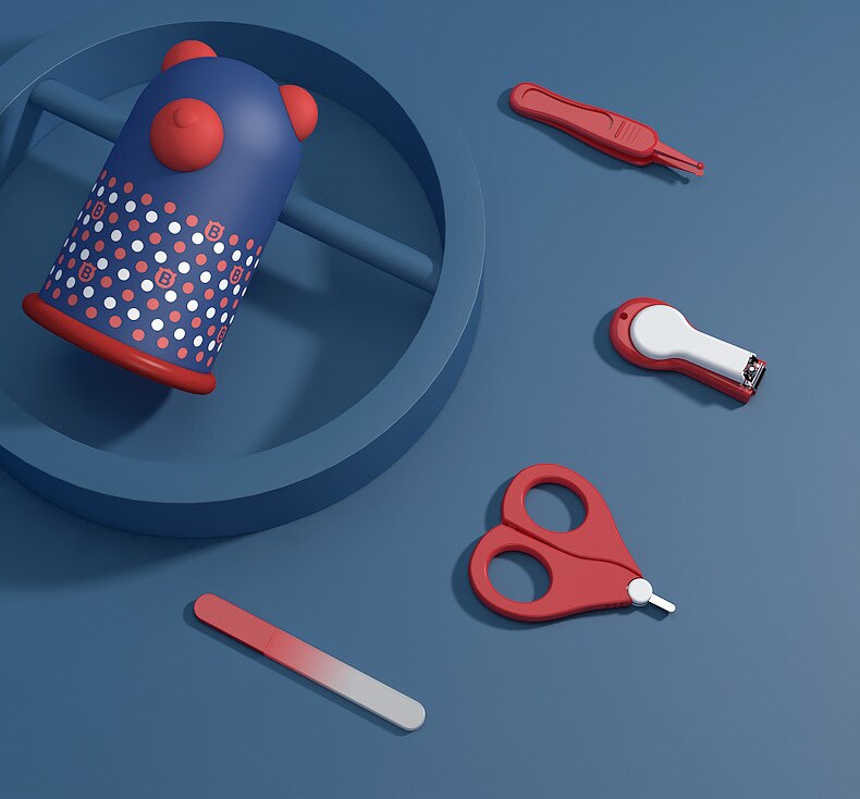 Baby Nagelknipper 4 Delige Set Leuke Cartoon Dier Baby Nagelknipper Kind Veiligheid Nagelknipper Babyverzorging SetLB416: color3