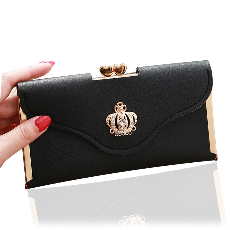 Women Crown Wallets Hasp Lady Purses Girls Moneybags Clutch Woman Handbag Wallet Cards ID Holder Long Purse Bags Billfold Clips