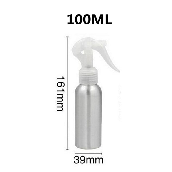 1Pc 30/50/100/120/150/250ml Aluminum bottle mice spray bottle Fine Mist Aluminum Refill Bottle Mouse Portable Spray Bottles: 100ML