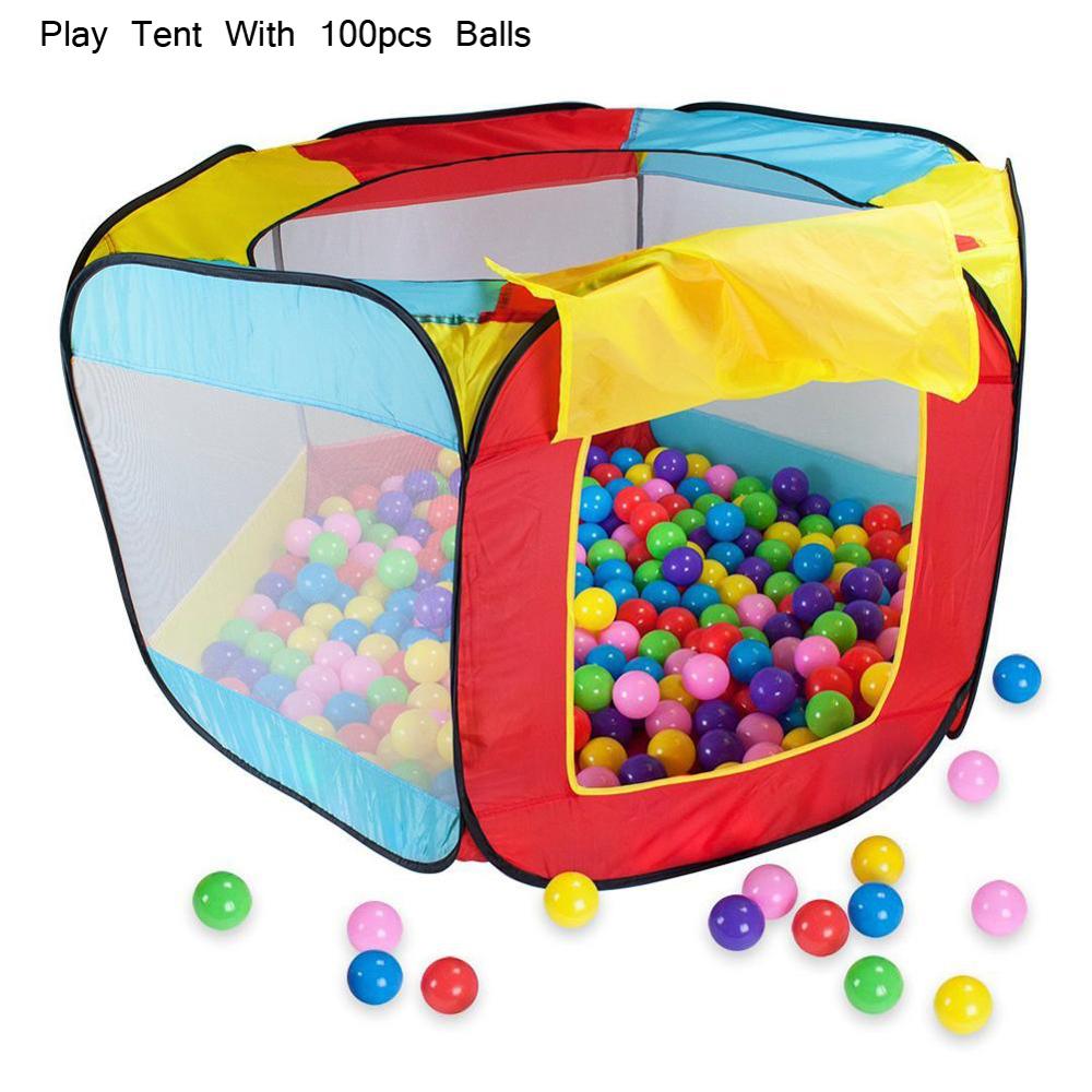 3 pièces/ensemble enfants tente maison jouer jouets pliable enfants ramper Tunnel Portable tir océan piscine fosse jouet bleu dessin animé jouer tente: Black