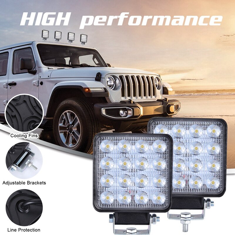Led Light Bar ,2Pcs 4 Inch 160W Square Work Light Offroad Light Led Fog Light Truck Light Driving Light Boat Lighting For Jeeps