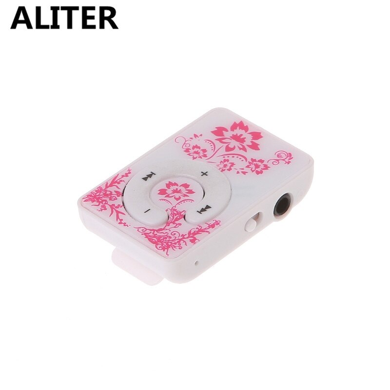 Chinese style Floral Pattern Mini Clip Music MP3 Player With Earphone USB Cable