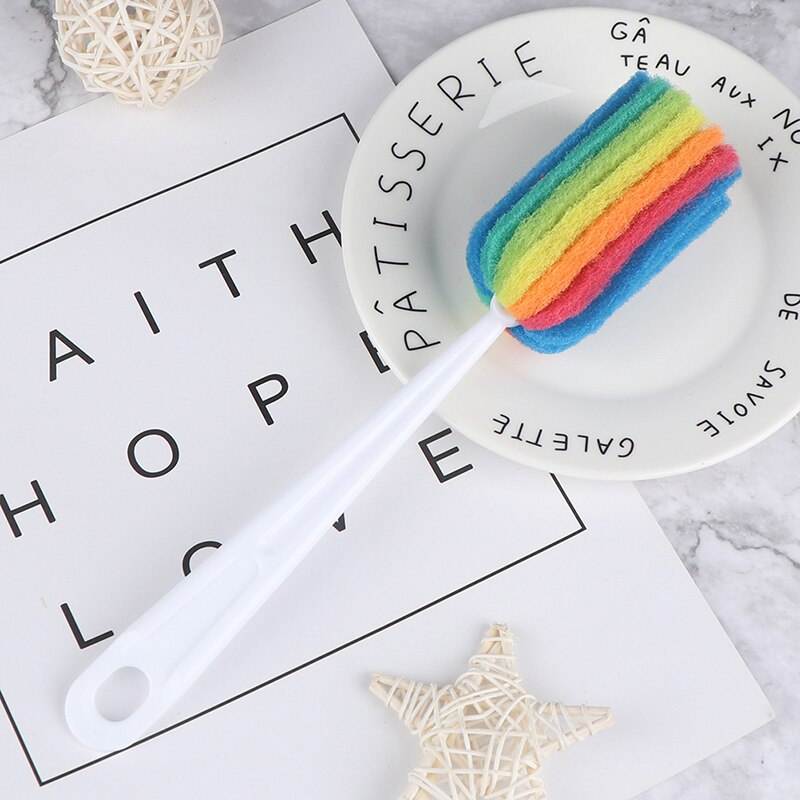 Garrafa de água destacável copo caneca de vidro lavagem esponja limpeza escova purificador com alça utensílios de limpeza escova de vidro novo