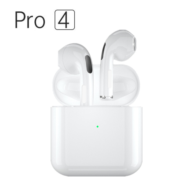 Pro 4 TWS Wireless Headphones Earphone Bluetooth-compatible 5.3 Waterproof Headset with Mic for Xiaomi iPhone Pro4 Earbuds: WHITE