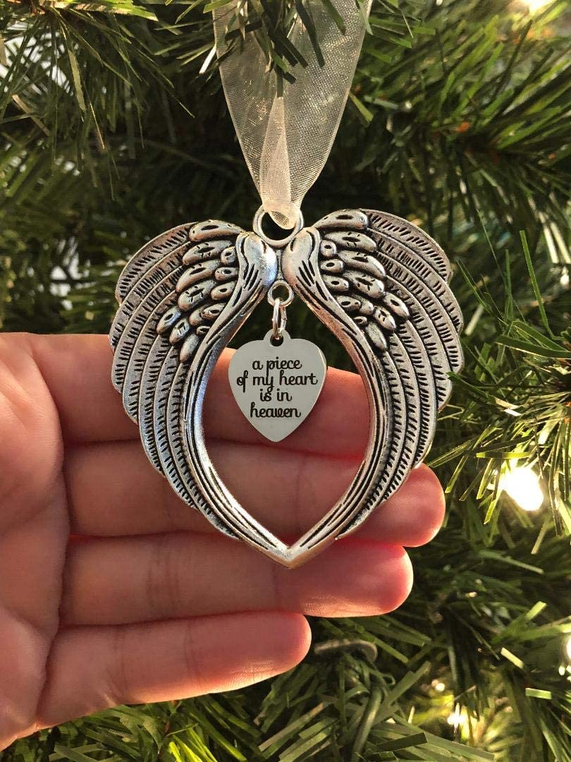 Angel Wing Ornament, Sympathy for Her, Mourning Loss of Loved One Remembrance Jewelry