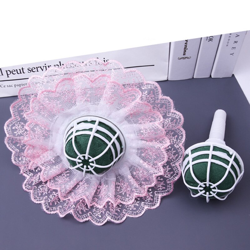 6Pcs Kant Boeket Kraag, Kanten Kraag Diy Boeket Houder Bruiloft Bruidsboeket Kraag Wit Kant Decoratie Boeket Houder