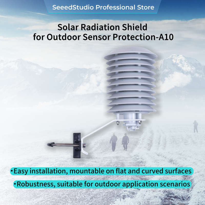 Protección de escudo de radiación solar A10 para sensor exterior protege la caja de persiana con sensor de temperatura, humedad y gas con soporte