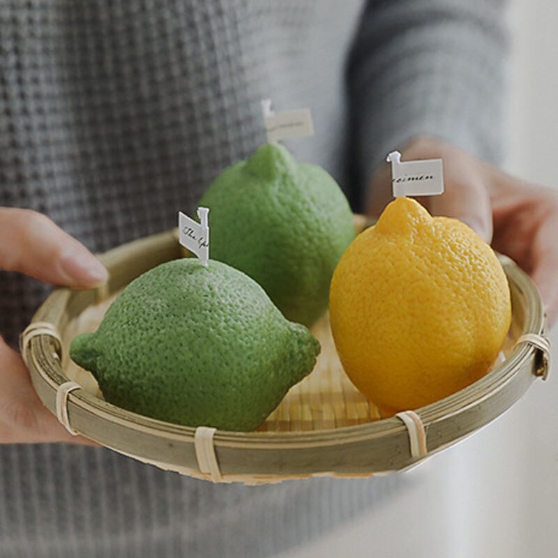 Ręcznie robione świece cytrynowe świece zapachowe aromaterapia dekoracje ślubne świece zapachowe ins strzelanie rekwizyty ozdoby