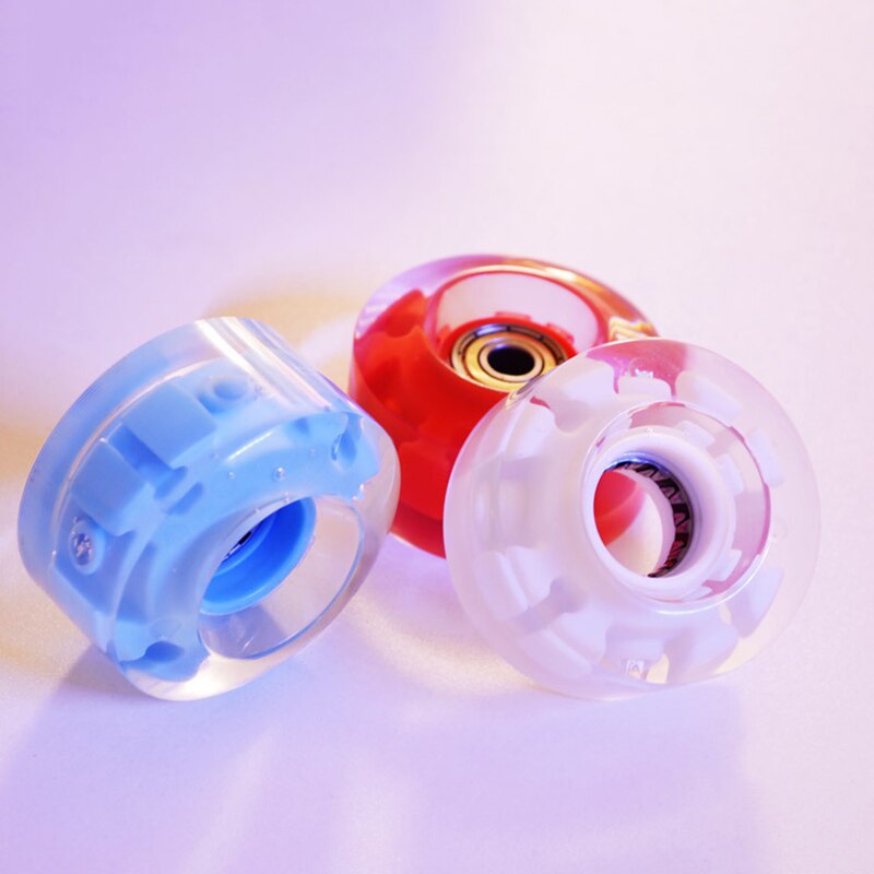 Ruedas luminosas para patines, 4 piezas, con rodamientos, accesorios EDF88