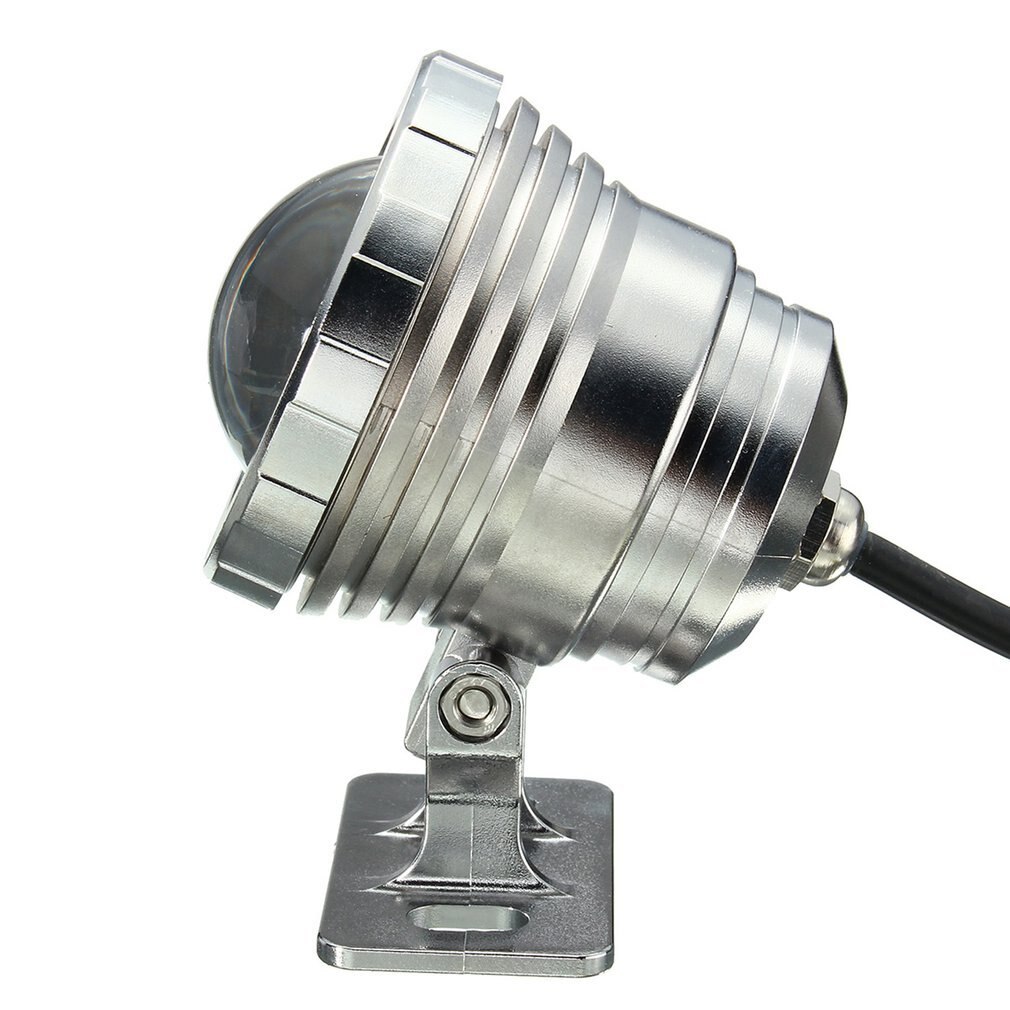 Ip68 10w led-verlichting, tuinfontein, zwembad, vijverspot, waterdichte onderwaterlamp met afstandsbediening, zwart/zilver