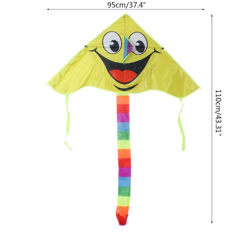 Cartoon Lachend Gezicht Kite Voor Kinderen Buitensporten Smiley Animatie Vliegende Vliegers Q6PD