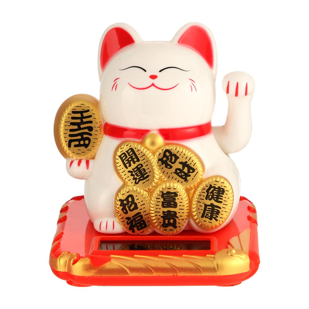 Chinese Lucky Cat Rijkdom Zwaaien Schudden Hand Fortuin Welkom Kat Thuis Craft: white