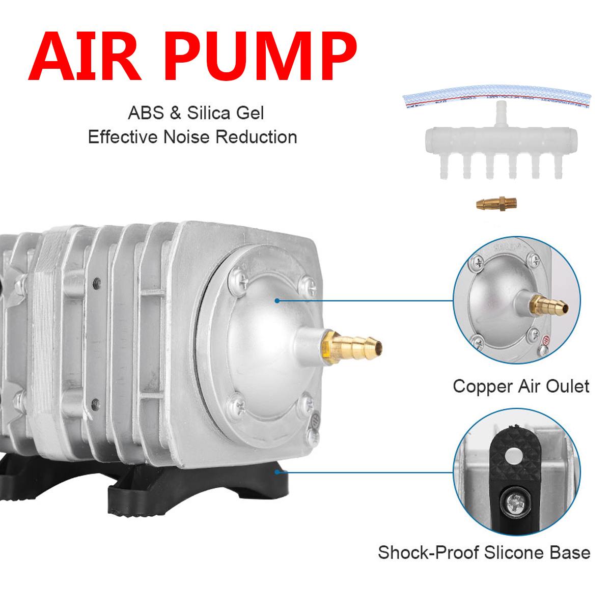 70L/min 35W HAILEA Electromagnetic Air Compressor Fish Tank Oxygen Air Pump Hydroponics 6 Way Air Aerator Pump EU Plug ACO 308