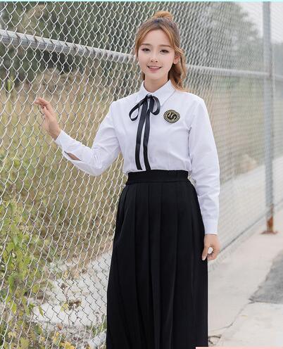 Adult Japanese School Uniform Japon Long Sleeve Sailor School Uniforms Teenager Cos Sailor Costumes 3pcs Plus Size D-0220: Girls / L