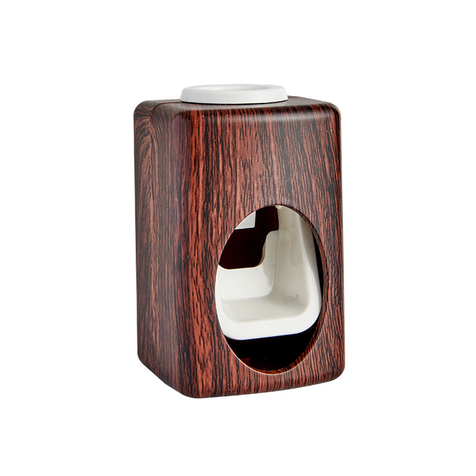 Wall Mount Wood Grain Automatic Toothpaste Squeezer Punch-free Toothbrush Rack Lazy Toothpaste Squeeze Artifact