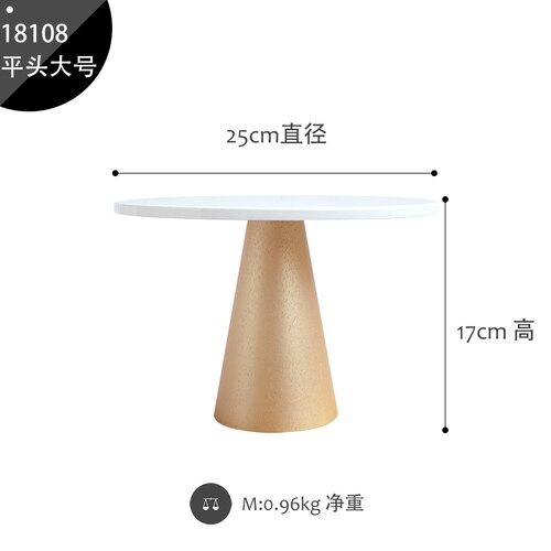 Grande assiette à gâteau en métal, grand support pour Dessert de mariage, assiette à Dessert ronde, accessoires de tournage, décoration de bureau pour la maison: D