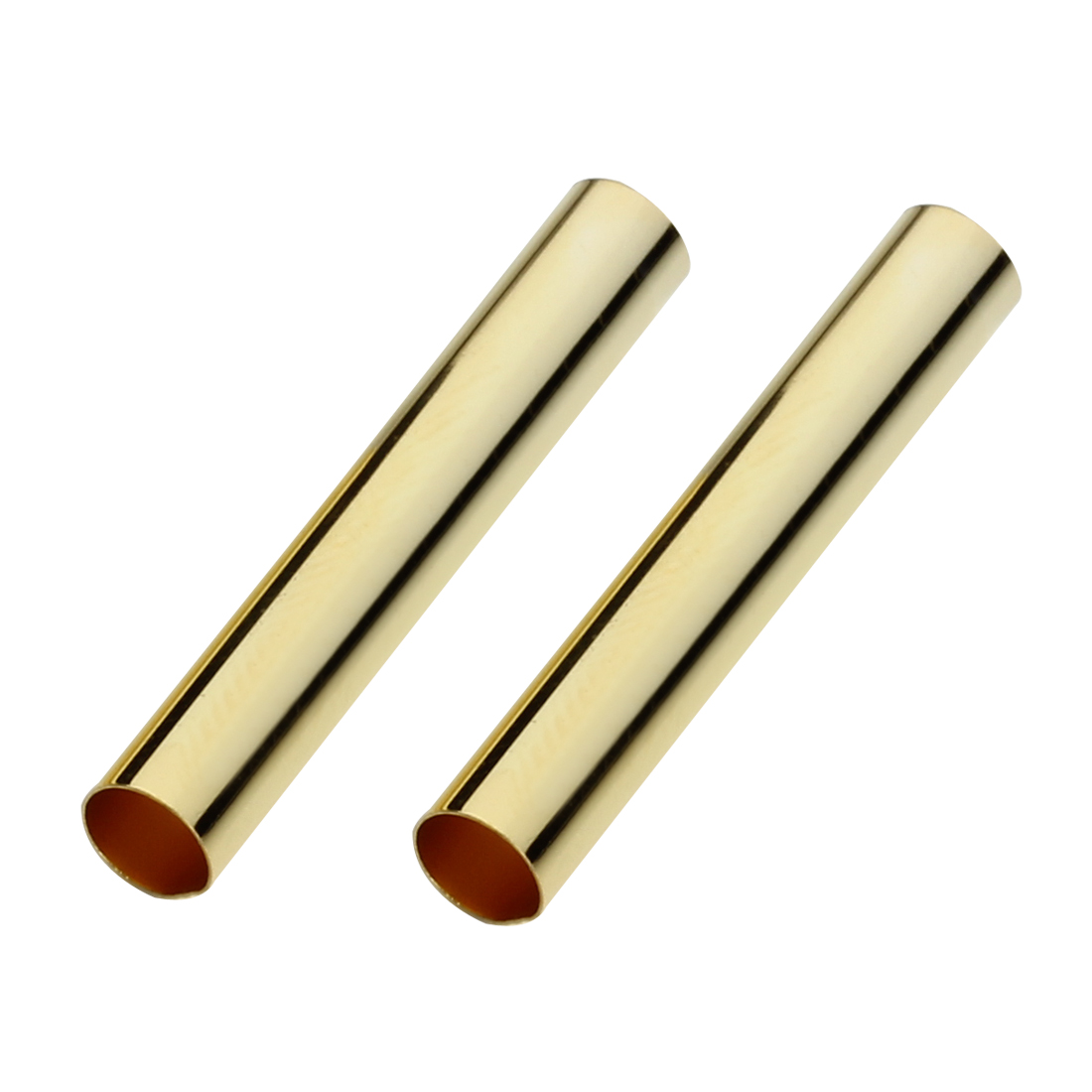 Perles de Tube métallique en cuivre couleur or Rhodium, 50 à 100 pièces, adaptées au cordon en cuir de 6mm, collier, perles d'espacement en cuivre pour la fabrication de bijoux, bricolage