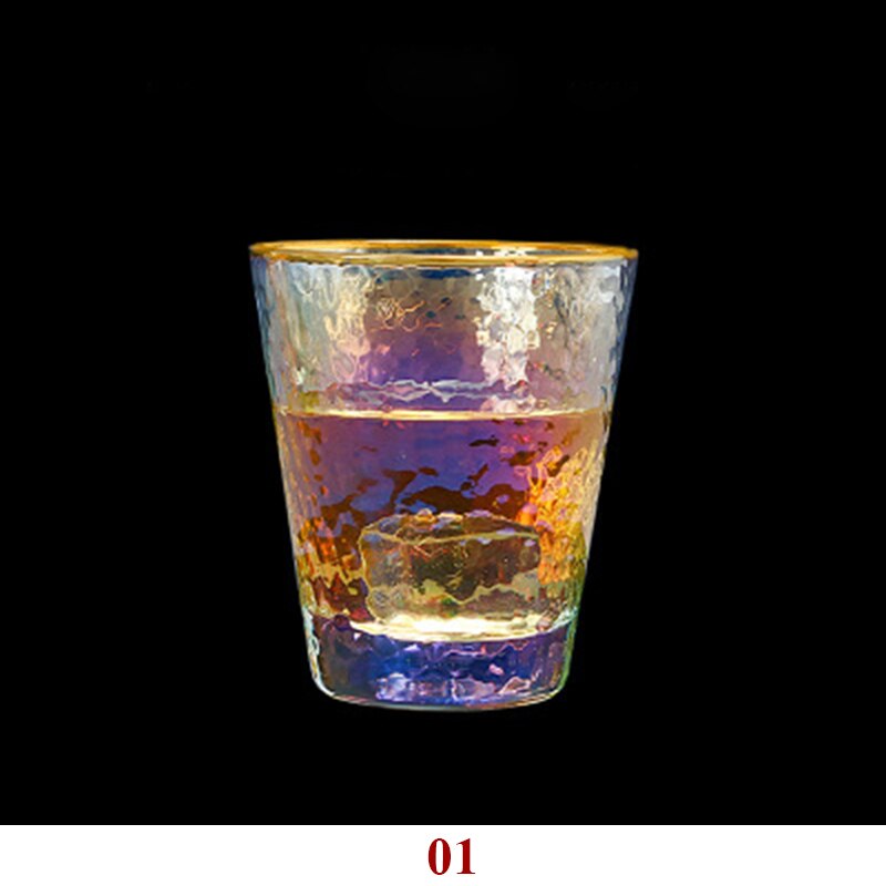 Set van  of 2-280ml/450ml veelkleurige waterglazen met gouden rand voor thuiskantoor, ochtendsap, drinkglazen, -92 glazen: 01-2 stuks