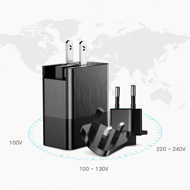 Baseus-cargador USB 3 en 1 con 3 puertos, adaptador de viaje, cargador de pared, 3 en 1, Triple enchufe para UE, EE. UU., Reino Unido, 2.4A