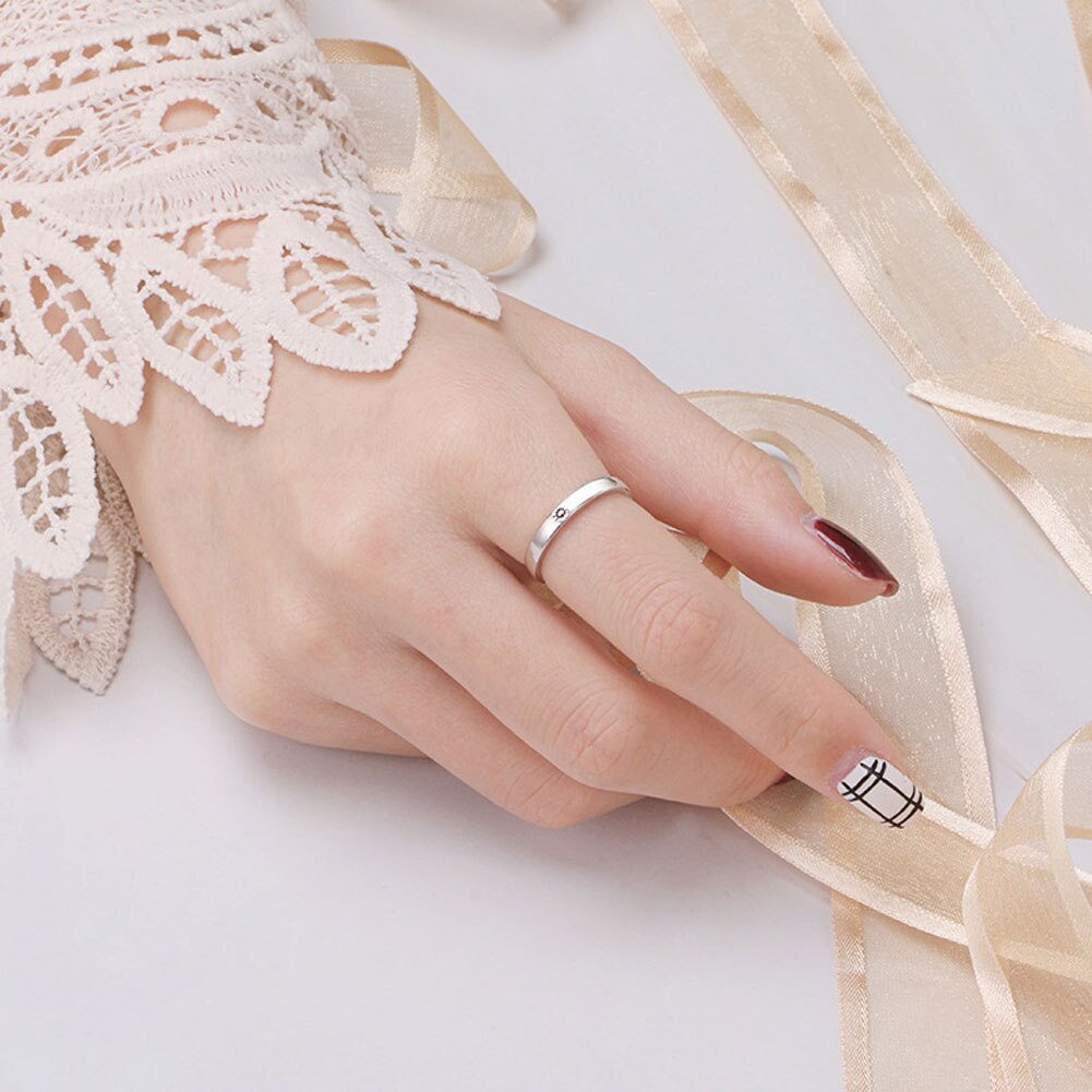 1PC Minimalistischen Silber Farbe Sonne Mond Offenen Ring Für Frauen Männer Liebhaber Einzigartige Carving Crescent Engagement Hochzeit Ring Schmuck