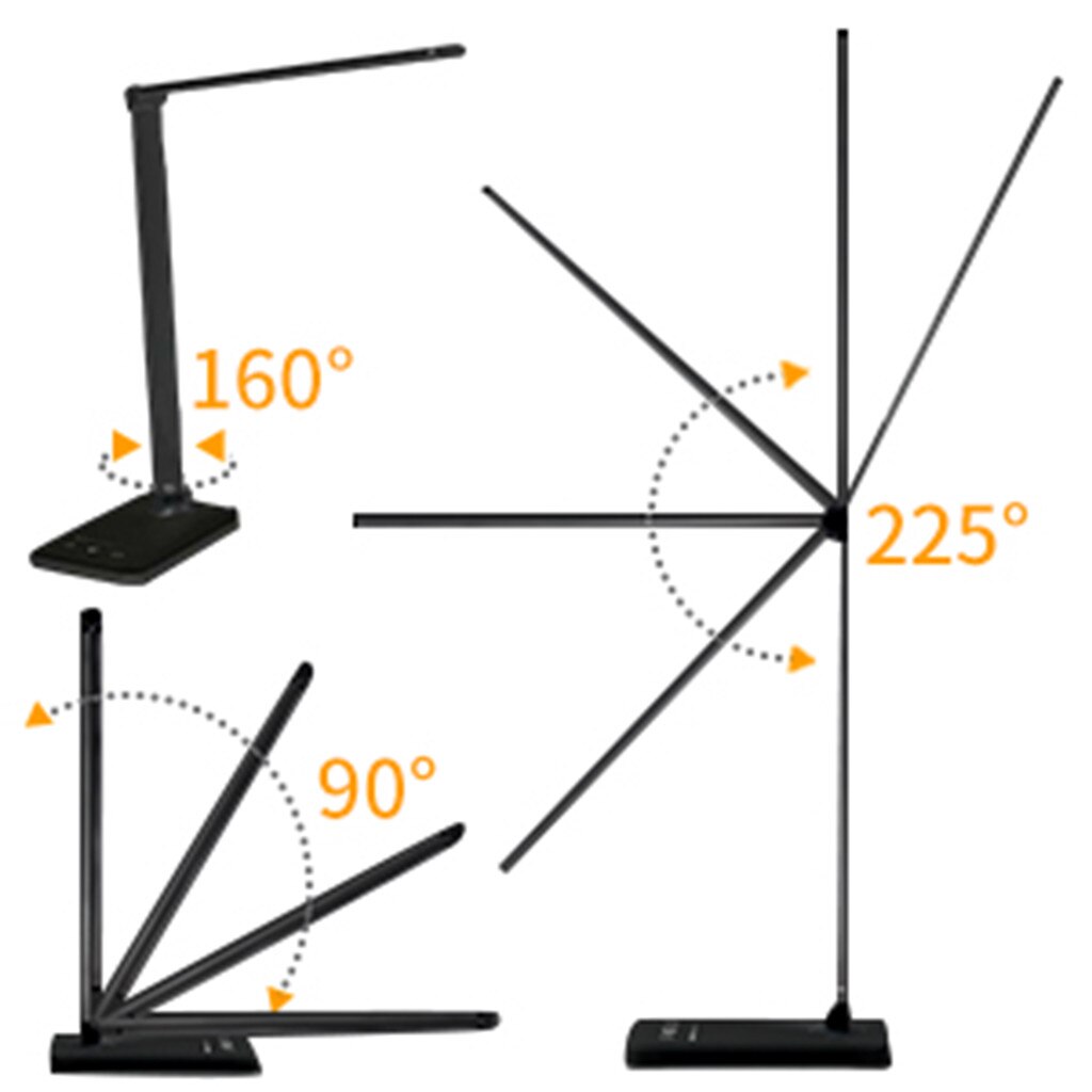 Dimmable LED Desk Lamp, Eye-caring Table Lamps, Dimmable Office Lamp with USB Charging Port, 5 Lighting Modes with 5 Brightness
