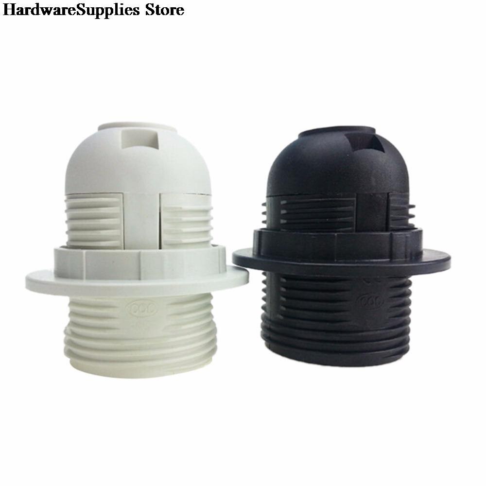 2Pcs 250V 4A E27 Lamp shade Ring for E27 Light Bulb Base Plastic Full Screw Lamp Holder Pendant Socket 2colors