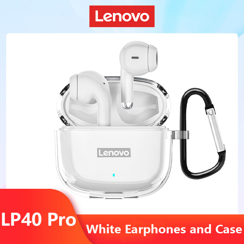 Oryginalne słuchawki Lenovo LP40 Pro TWS bezprzewodowe słuchawki Bluetooth 5.1 Sport redukcja szumów sterowanie dotykowe 250mAH 2022 nowość: White Black