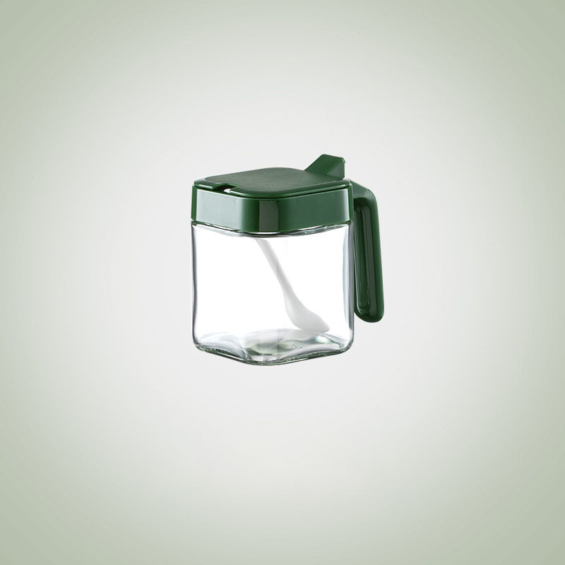 Portable Spice Rack Organizer, Sugar Bowl, Salt Shaker, Seasoning Container, Kitchen Supplies Storage Set, Spice Boxes: light green