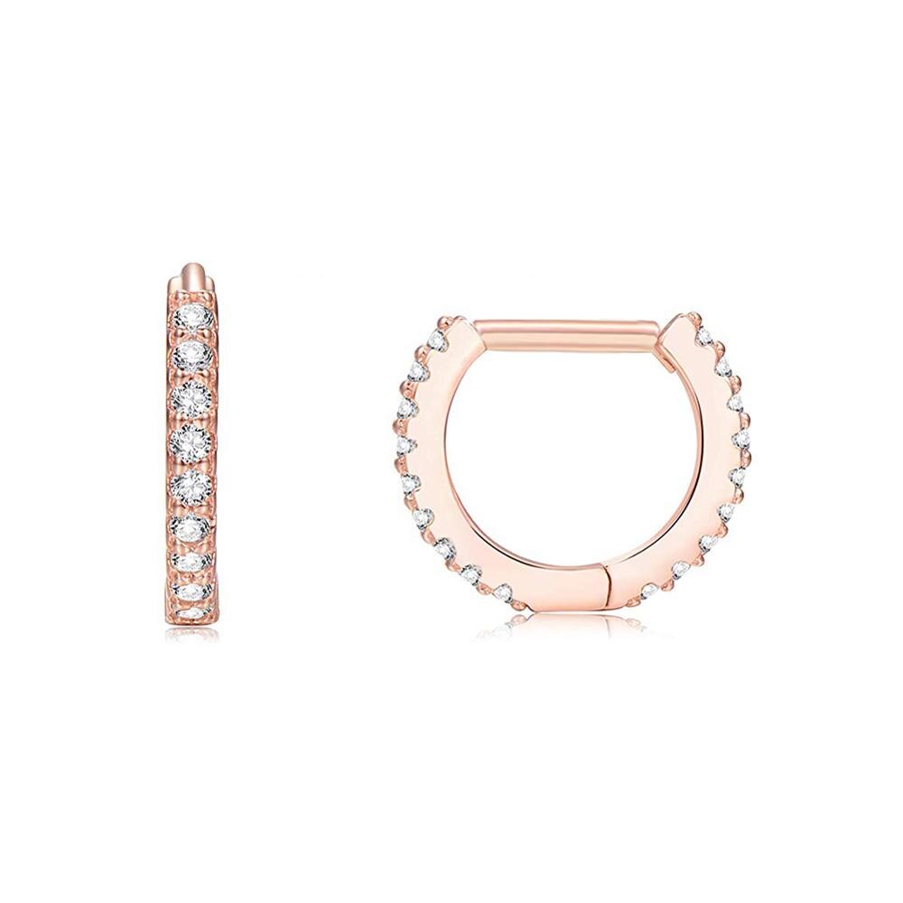 Brincos de argola pequena para as mulheres ouro hoop zircon mini círculo brincos de ouro presente para a nova chegada 2020: E9014
