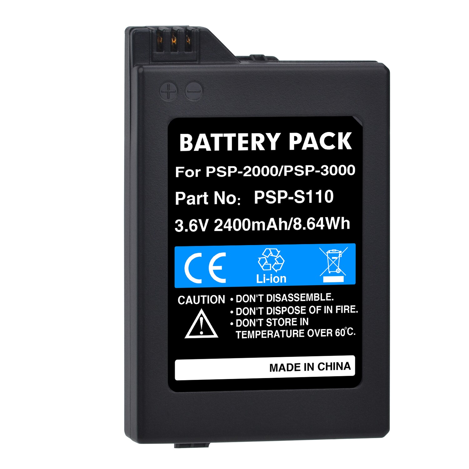 2400mAh PSP-2000 PSP-S110 bateria robić Sony PSP 2000, PSP 3000, PSP S110 kontroler: 1x bateria