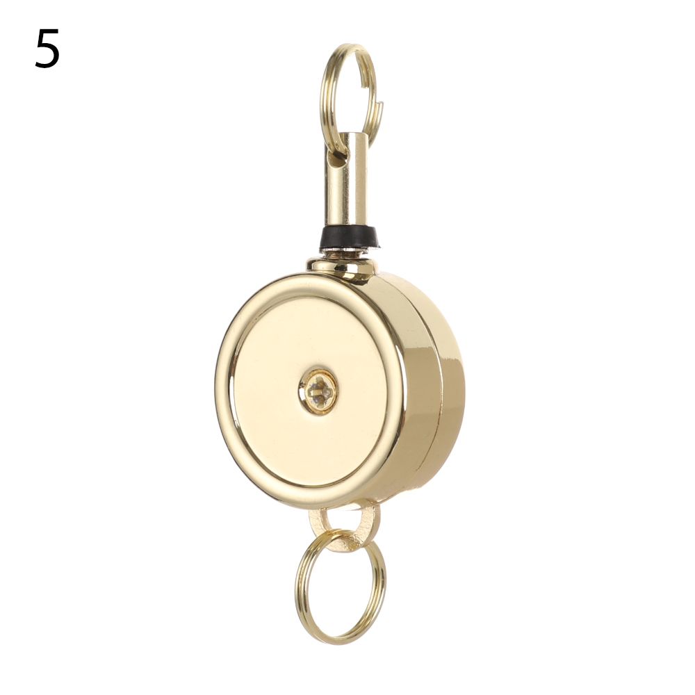 1 stuk metalen anti-verloren clip, sleutelhanger, badgehouder, lanyard, intrekbaar: Geel